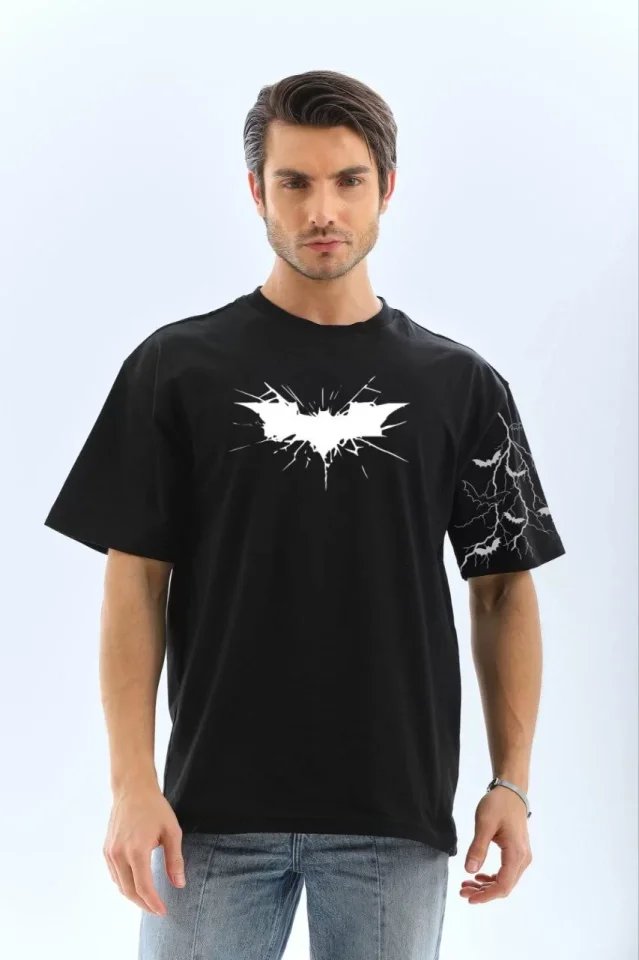 Unisex Ön Ve Kol Baskılı Oversize T-shirt