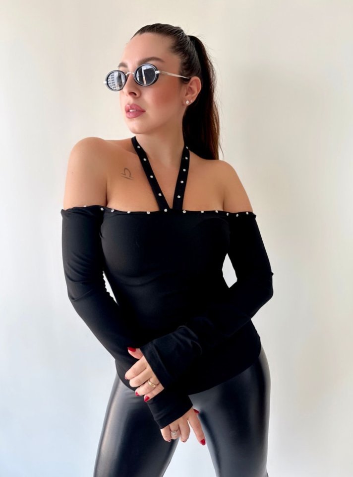 Kadın Halter Yaka Detay Bluz