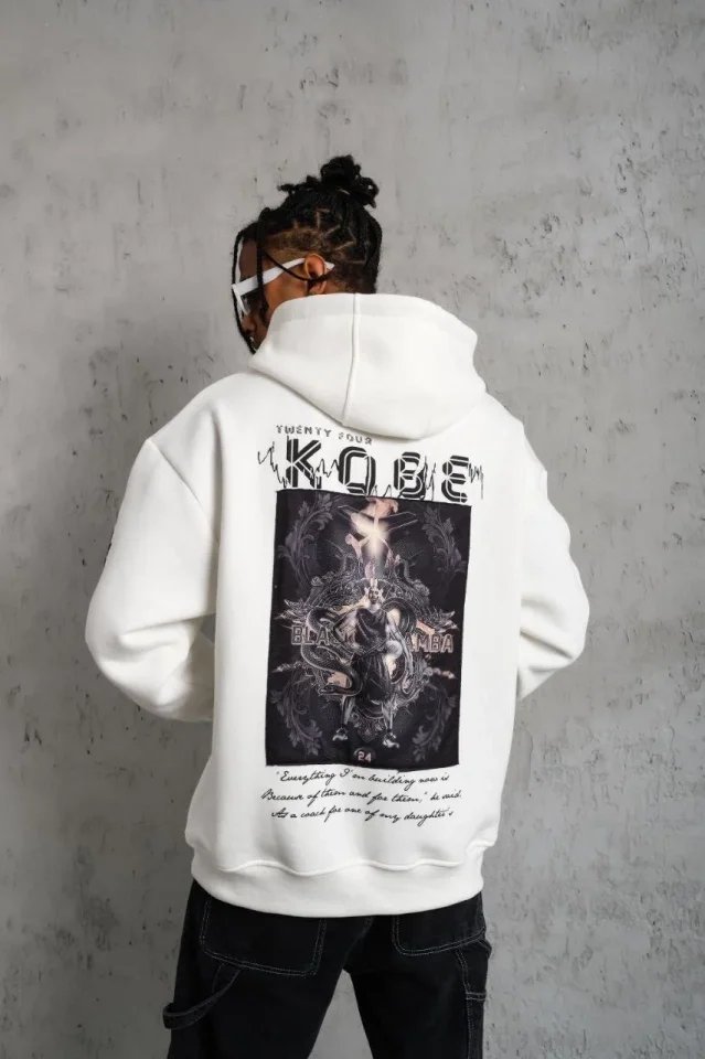 Erkek Baskılı Kapüşonlu Sweat