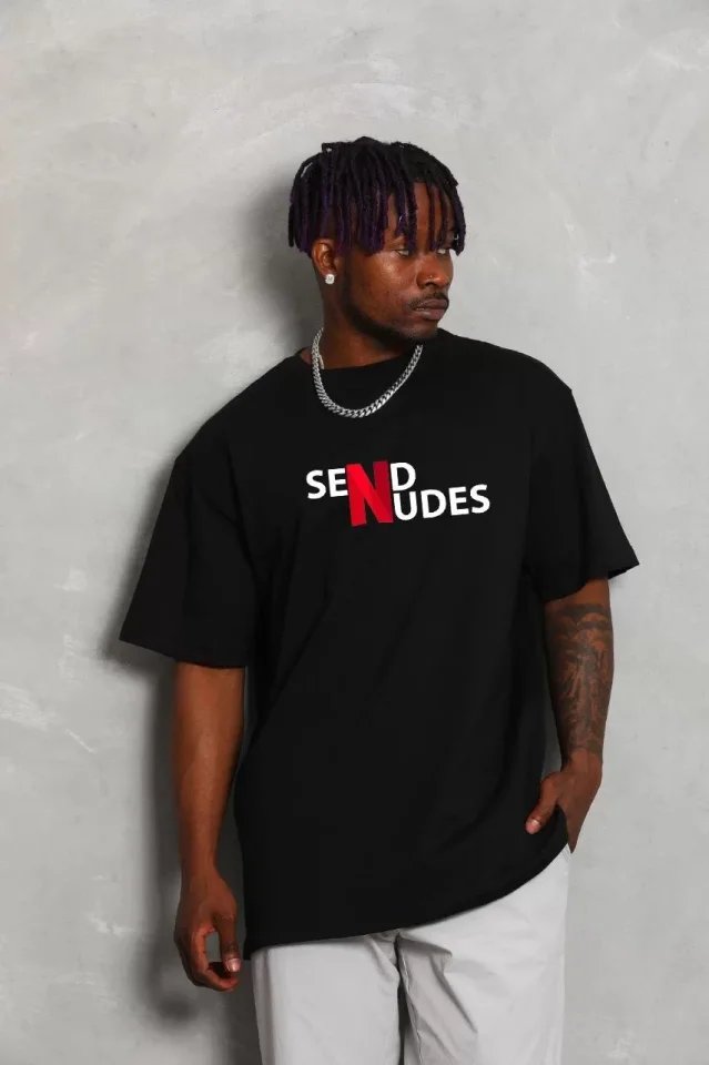 Unisex Bisiklet Yaka Double Oversize Baskılı T-Shirt