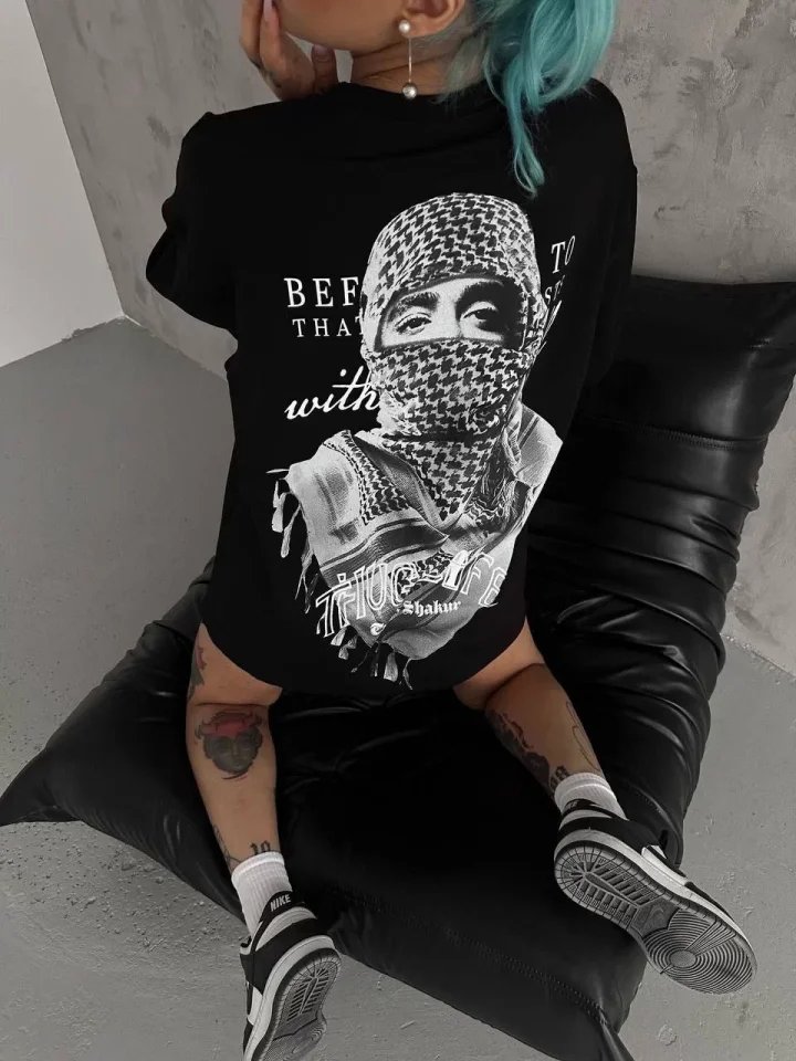 Unisex Baskılı Oversize T-Shirt