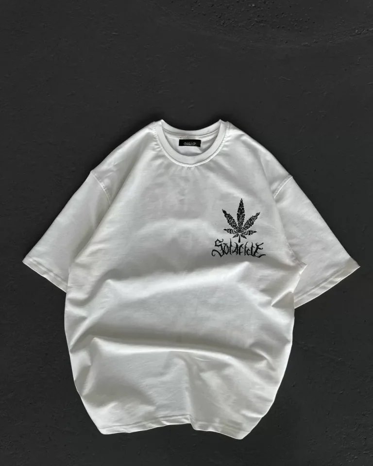 Unisex Bisiklet Yaka Baskılı Oversize T-Shirt