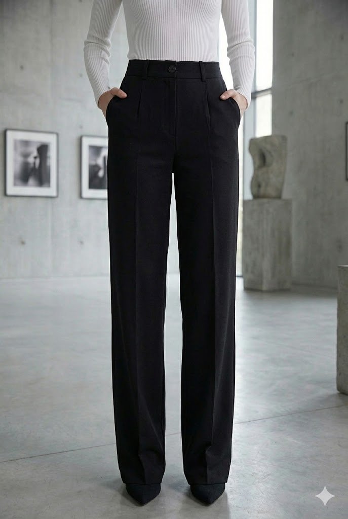 Kadın Yüksel Bel Full Likralı Palazzo Pantolon