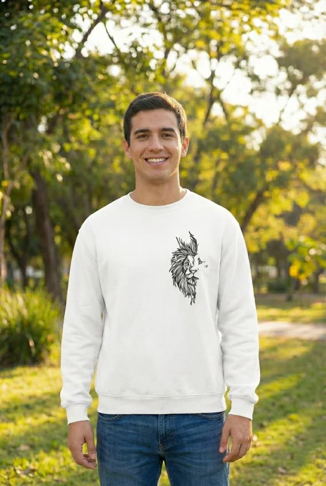 Sevgililer Günü Özel Bisiklet Yaka Baskılı Oversize Sweatshirt