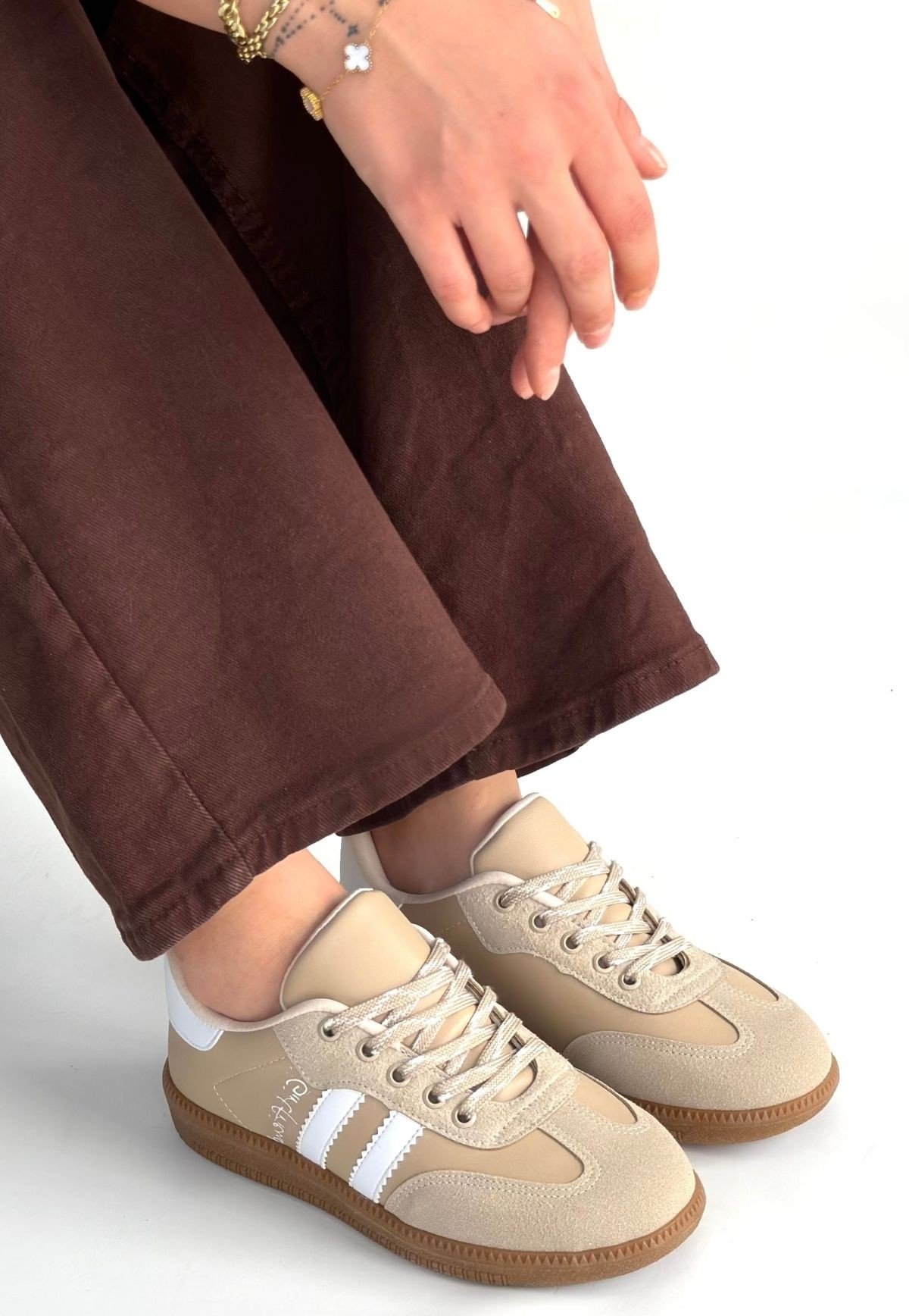 Zerti Bej Cilt Bağcıklı Spor Ayakkabı