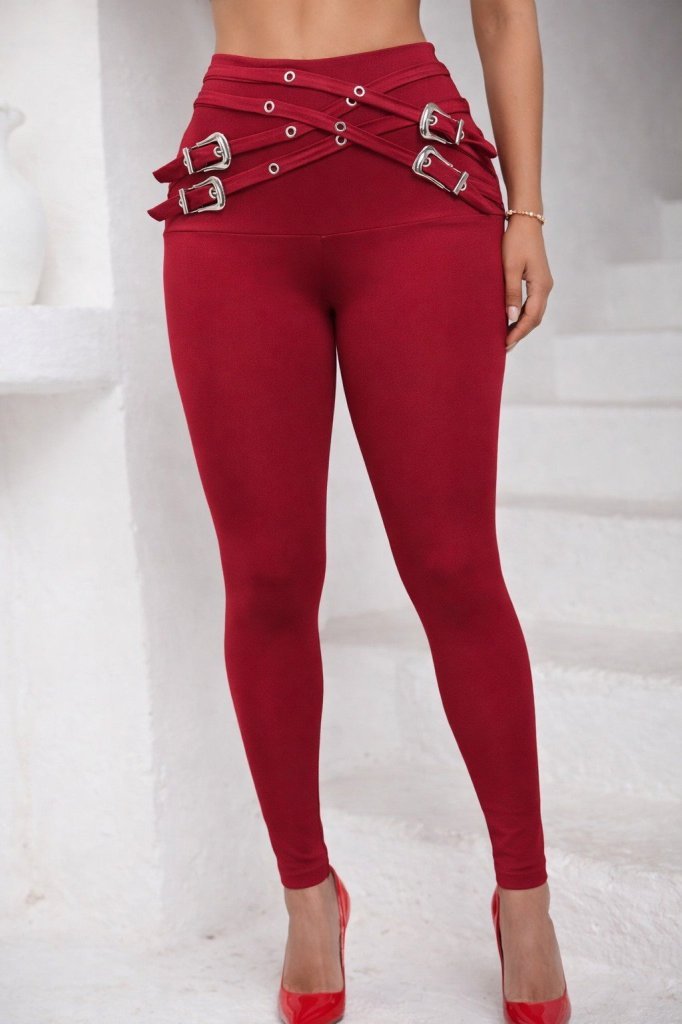 Kadın Yüksek Bel önden çapraz Kuş Göz Detaylı Dalgıç Tayt