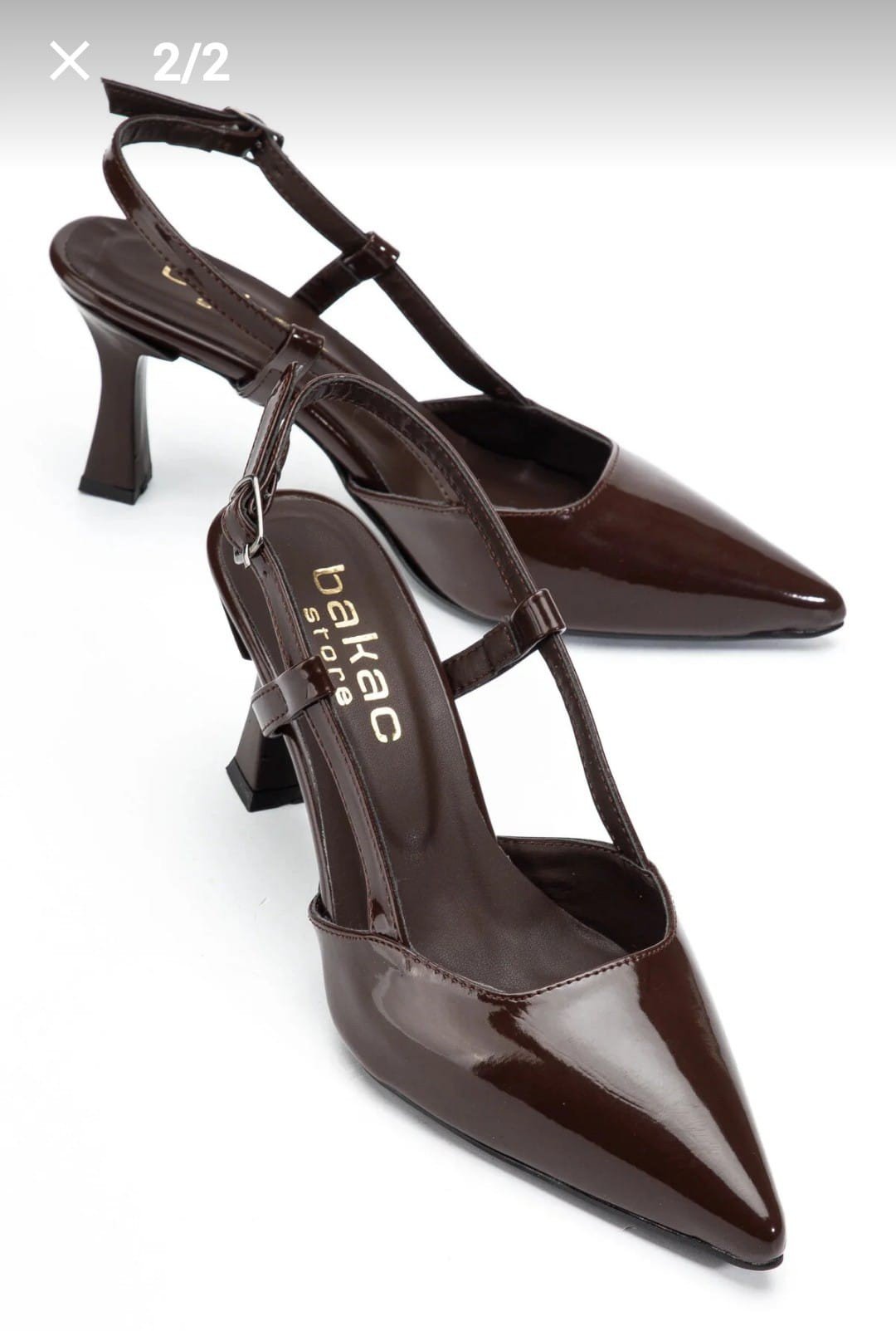 Hoost Kahverengi Rugan Topuklu Ayakkabı