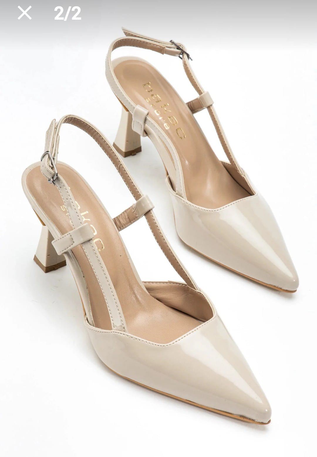 Hoost Bej Rugan Topuklu Ayakkabı