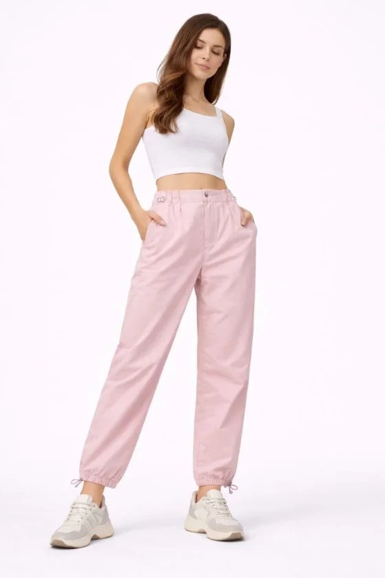 Paraşüt Kumaş Pantolon Bel Ve Paça Ayarlanabilir Lastikli Spor Pantolon