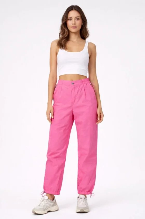 Paraşüt Kumaş Pantolon Bel Ve Paça Ayarlanabilir Lastikli Spor Pantolon