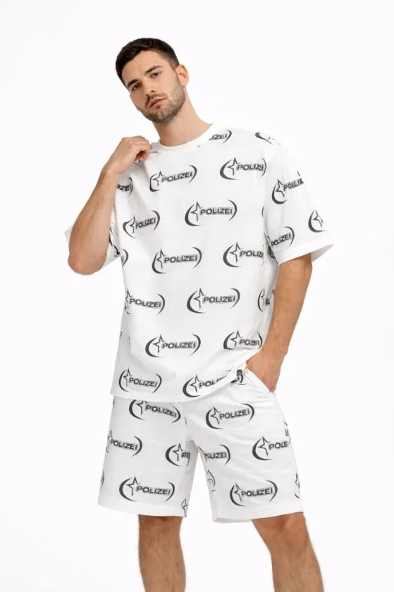 Erkek Oversize Ön Ve Arka Baskılı Tişört Şort Takım Rahat Kalıp Yazlık Günlük Kombin