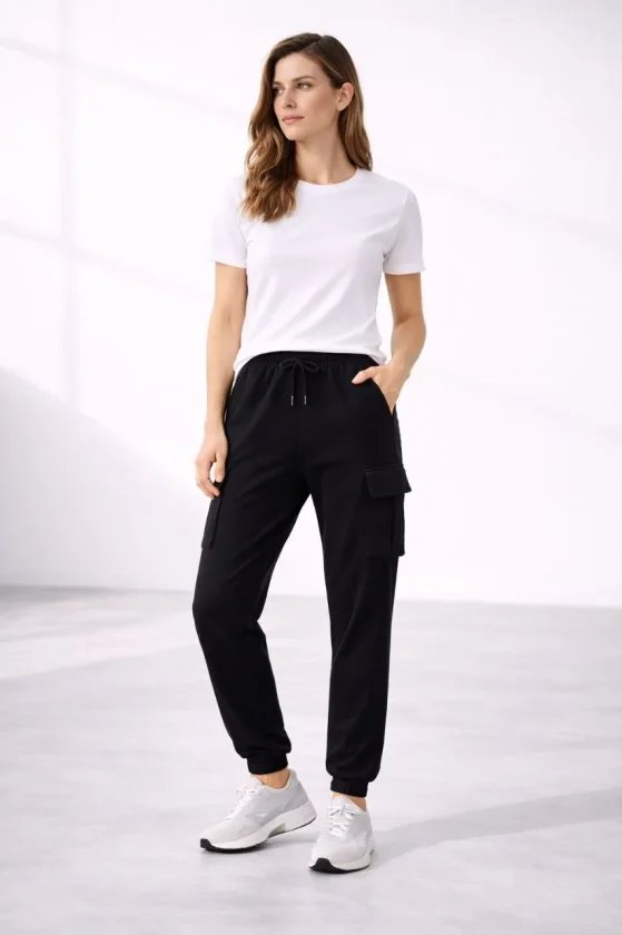 Jogger Eşofman Altı Rahat Kalıp, Kargo Cepli, Lastikli Paça, Günlük Spor Pantolon