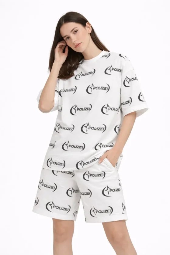 Oversize Ön Ve Arka Baskılı Tişört Şort Takım Rahat Kalıp Yazlık Günlük Kombin