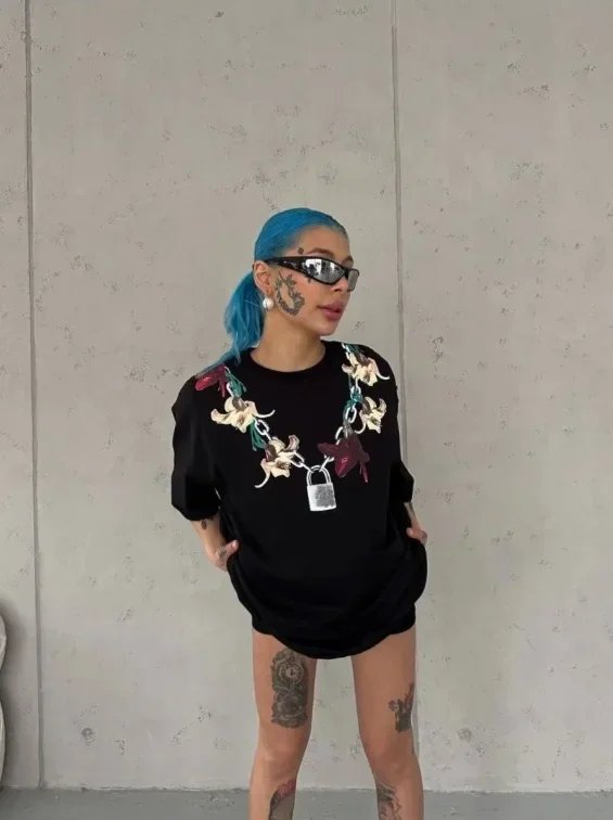 Baskılı T-Shirt Kısa Kol Bisiklet Yaka Regular Rahat Kalıp Günlük Tişört