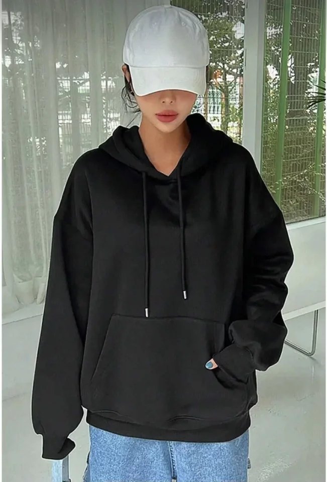 Erkek Uzun Kol Kapşonlu Basic Sweatshirt Hoodie