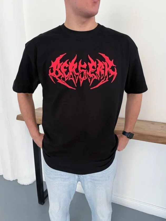 Erkek Baskılı T-Shirt Yazlık Kısa Kol Bisiklet Yaka Rahat Kalıp Tişört