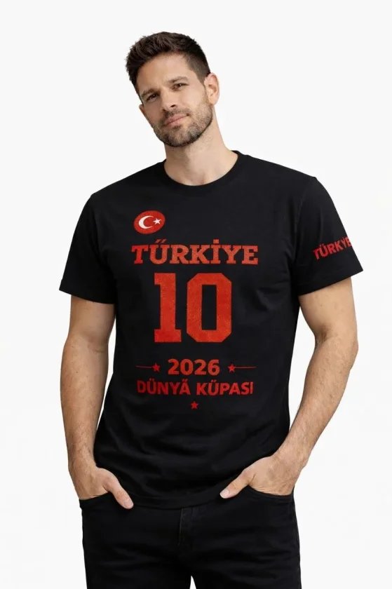 Erkek TÜRKİYE Baskılı Tişört 2026 Dünya Kupası Taraftar Forma T-Shirt