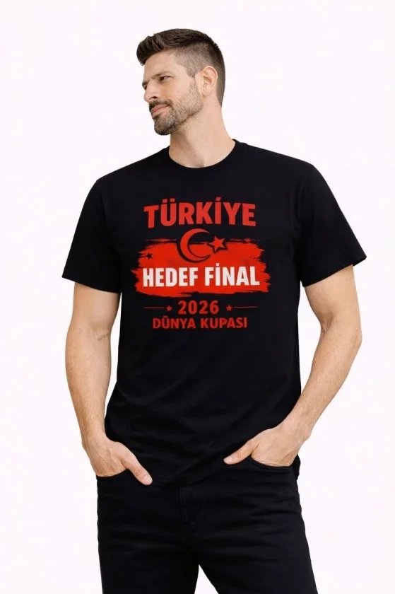 Erkek TÜRKİYE Baskılı Tişört Ay Yıldız 2026 Dünya Kupası Taraftar Forma T-Shirt