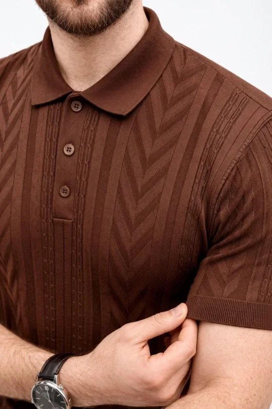 Erkek Yazlık Triko Tişört Kısa Kol Polo Yaka Düğmeli T-Shirt