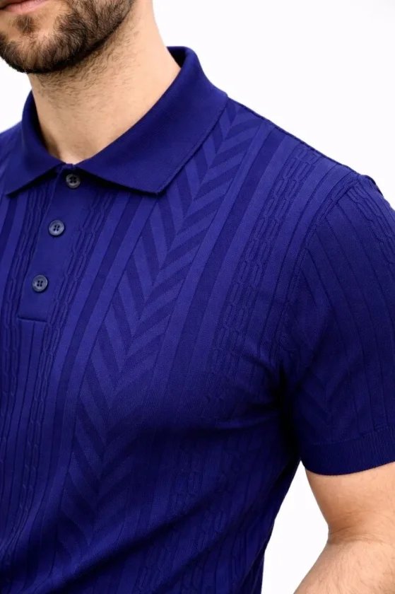 Erkek Yazlık Triko Tişört Kısa Kol Polo Yaka Düğmeli T-Shirt