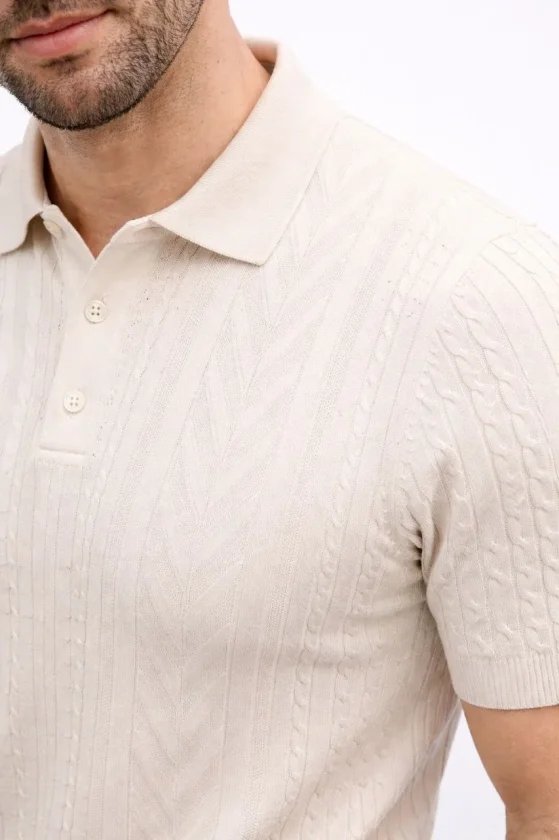 Erkek Yazlık Triko Tişört Kısa Kol Polo Yaka Düğmeli T-Shirt