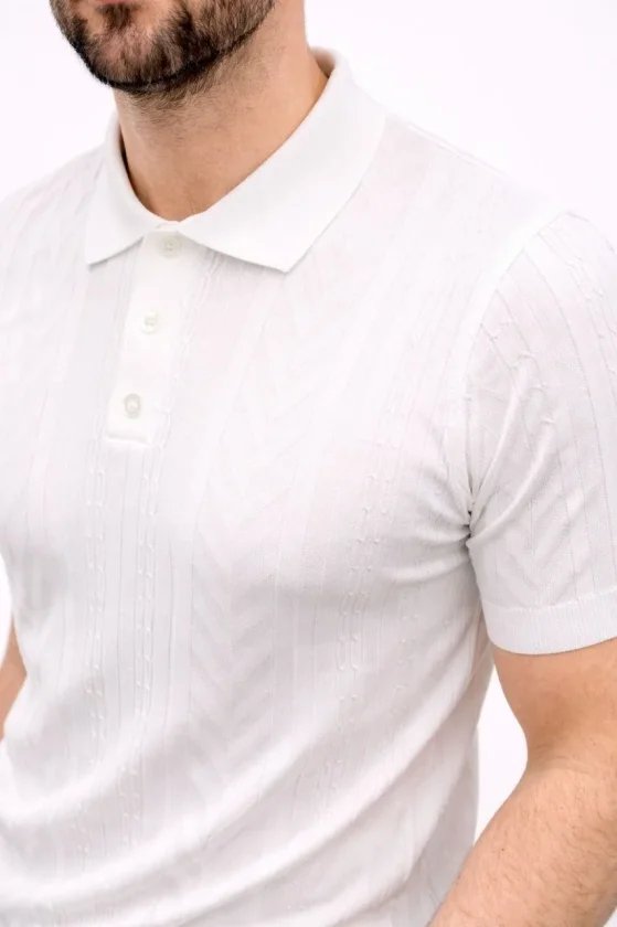 Erkek Yazlık Triko Tişört Kısa Kol Polo Yaka Düğmeli T-Shirt