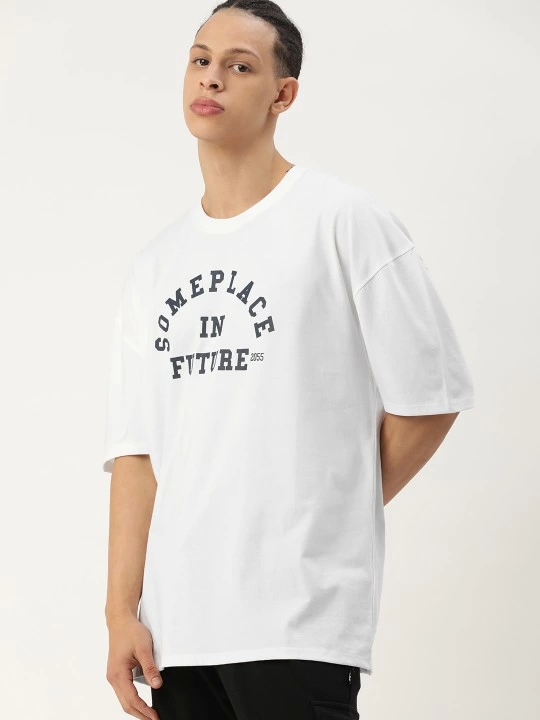 Erkek Baskılı Oversize T-shirt
