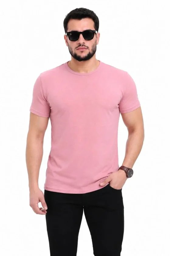 Erkek Basic Tişört Bisiklet Yaka Kısa Kol Günlük Yazlık Slim Fit T-Shirt