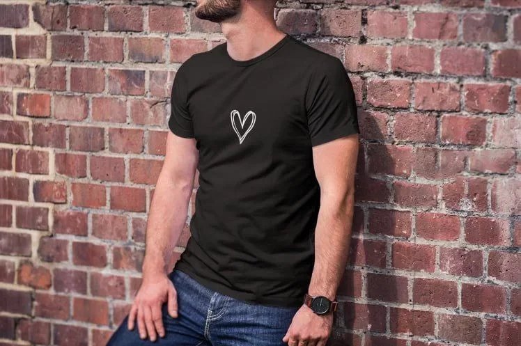 Unisex Bisiklet Yaka Baskılı Oversize T-Shirt