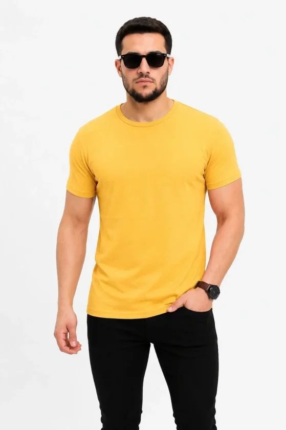 Erkek Basic Tişört Bisiklet Yaka Kısa Kol Günlük Yazlık Slim Fit T-Shirt