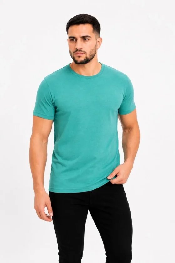 Erkek Basic Tişört Bisiklet Yaka Kısa Kol Günlük Yazlık Slim Fit T-Shirt