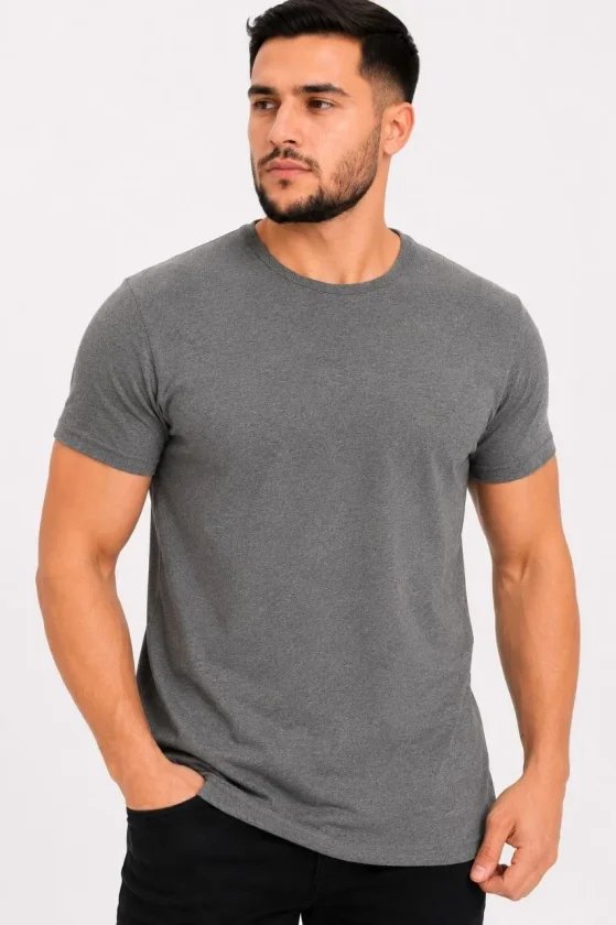 Erkek Basic Tişört Bisiklet Yaka Kısa Kol Günlük Yazlık Slim Fit T-Shirt