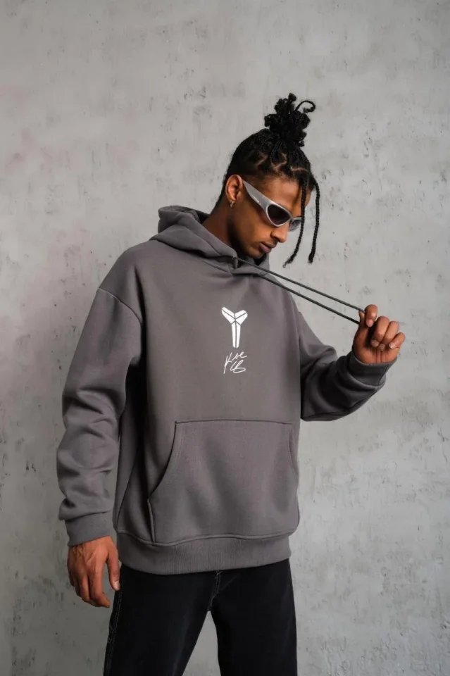 Erkek Baskılı Kapüşonlu Sweat