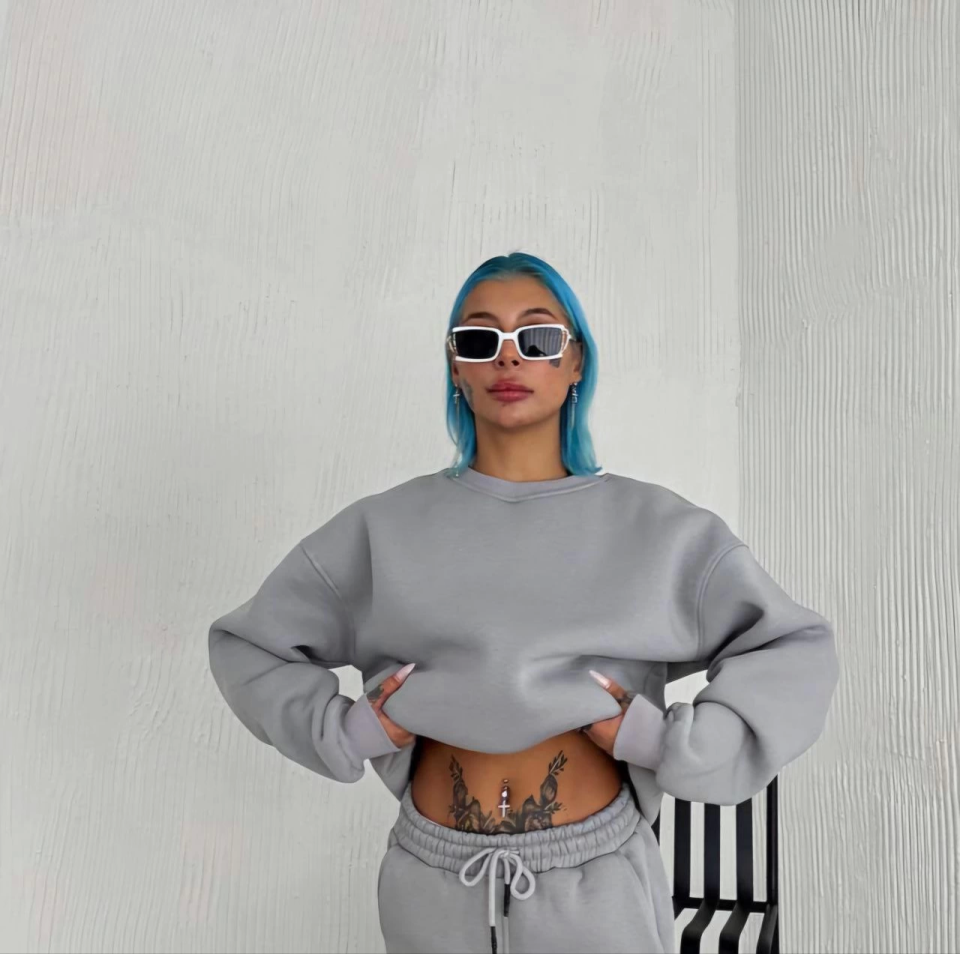 Kışlık Bisiklet Yaka Üç İplik Basic SweatShirt