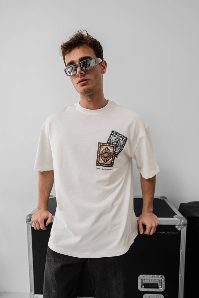 Erkek Baskılı Oversize T-shirt