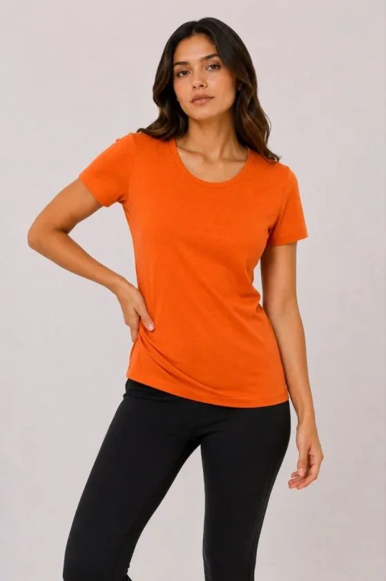 Basic Tişört Bisiklet Yaka Kısa Kol Günlük Yazlık Slim Fit T-Shirt