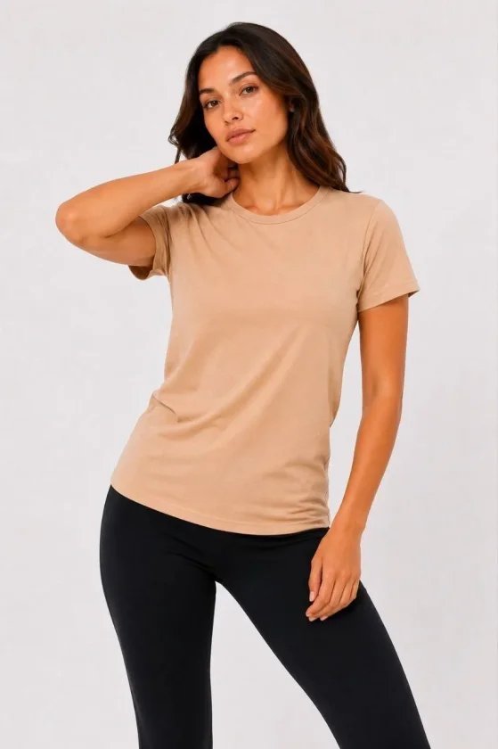 Basic Tişört Bisiklet Yaka Kısa Kol Günlük Yazlık Slim Fit T-Shirt