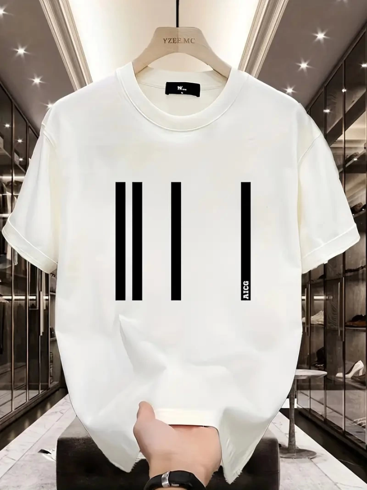 Baskılı Oversize Bisiklet Yaka T-shirt