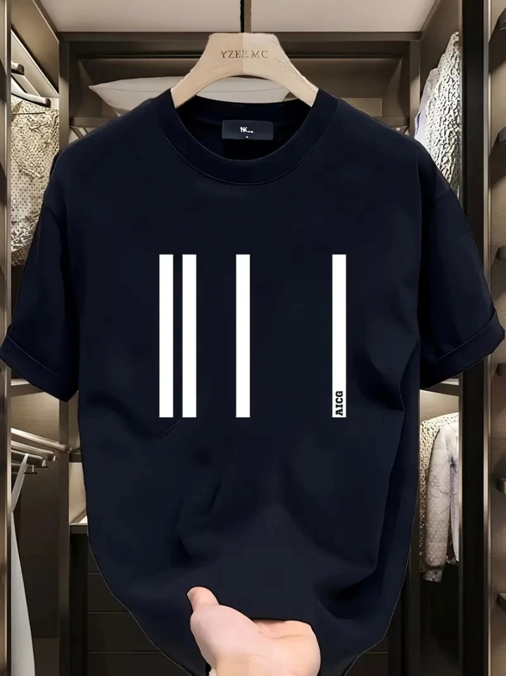 Baskılı Oversize Bisiklet Yaka T-shirt