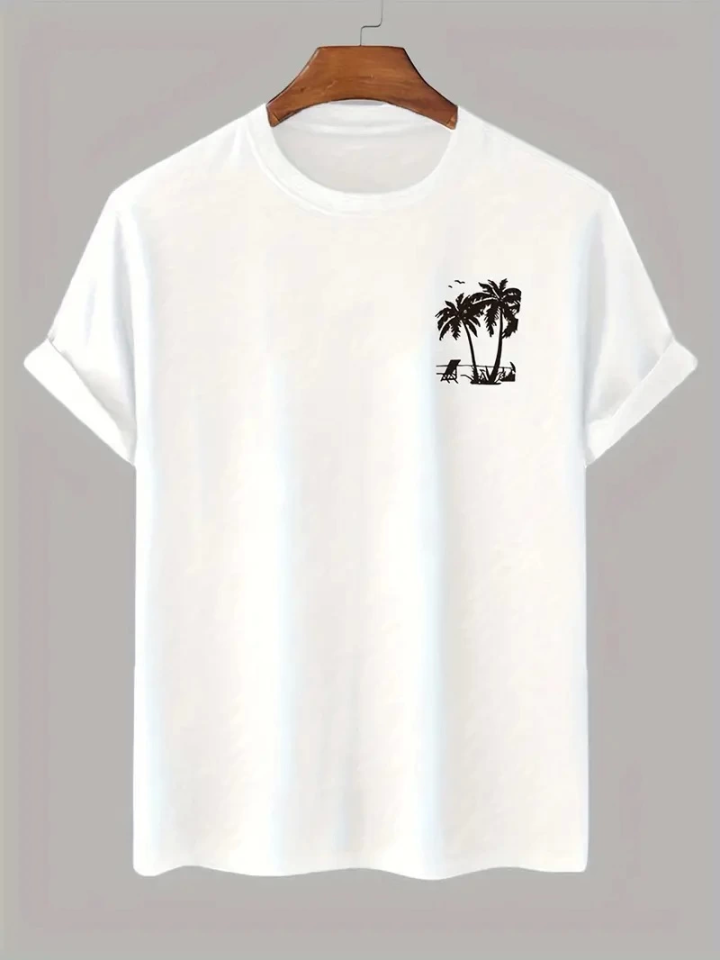 Baskılı Oversize Bisiklet Yaka T-shirt