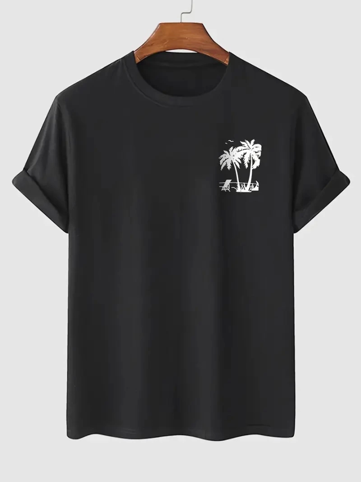 Baskılı Oversize Bisiklet Yaka T-shirt