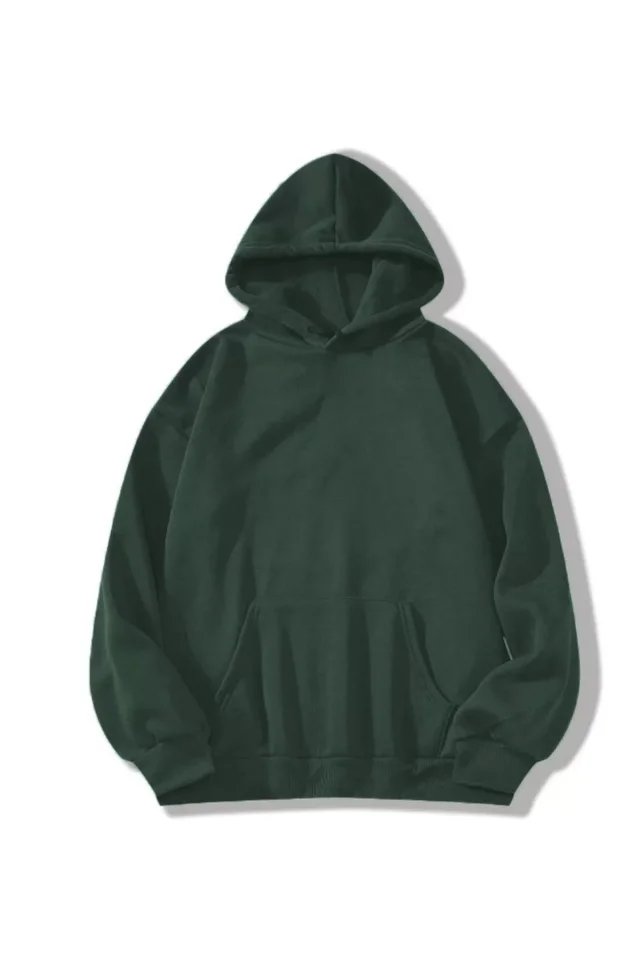 Erkek Düz Kapüşonlu Sweat