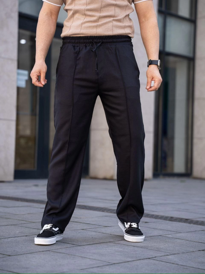 Erkek Keten Cepli Çıma Dikişli Jogger Buggy Pantalon Rahat Kalıp