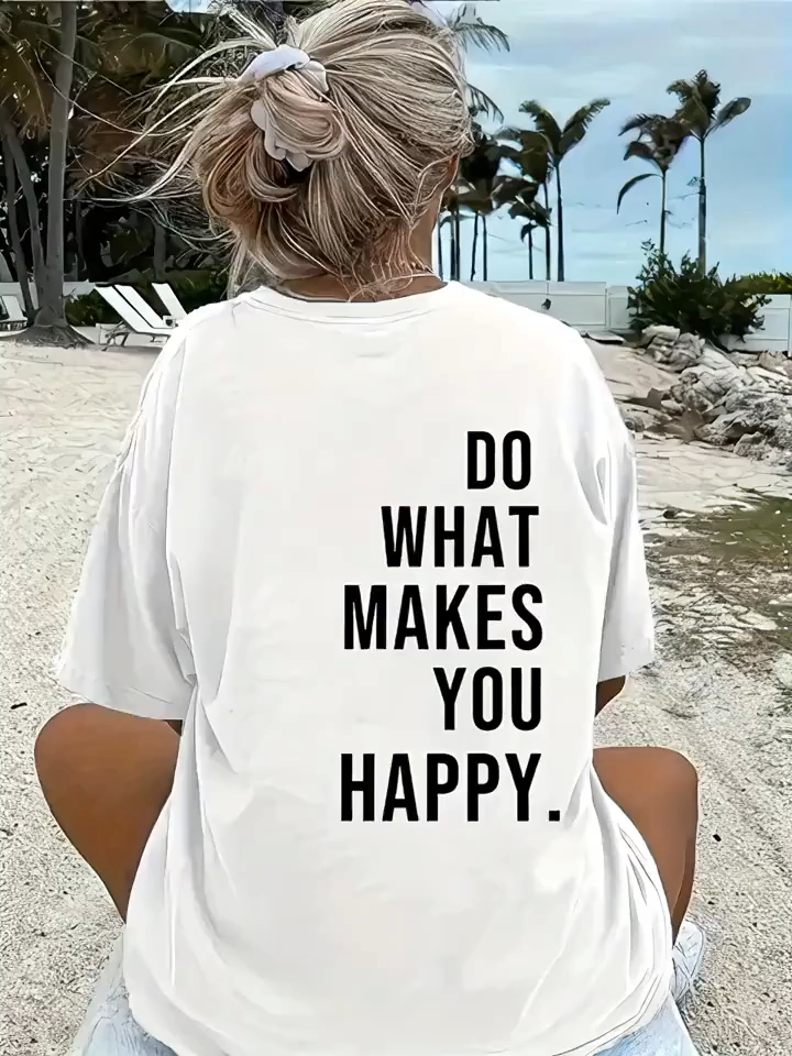 Baskılı Oversize Bisiklet Yaka T-shirt