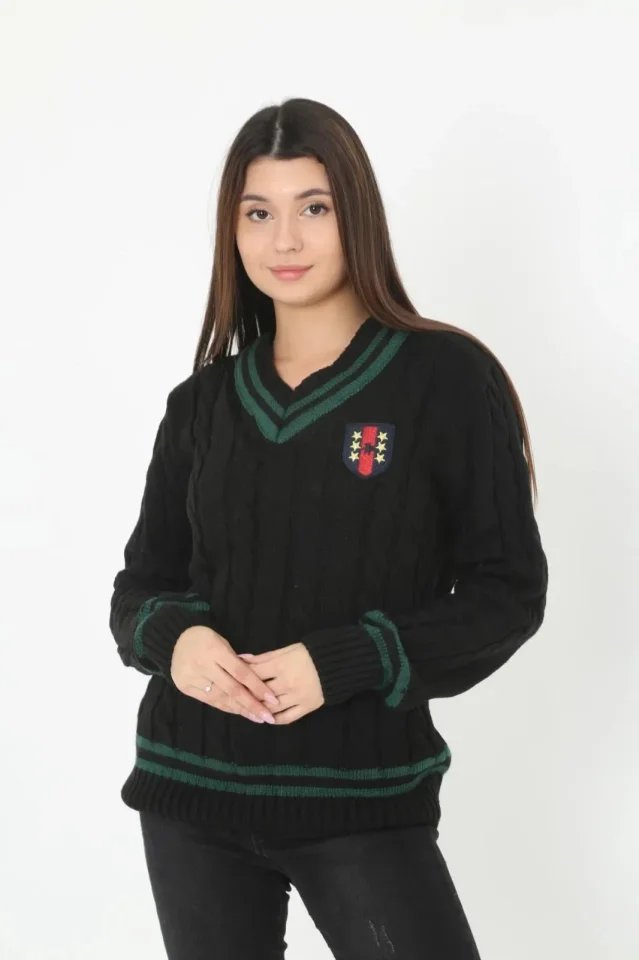 V Yaka Örgülü Kazak