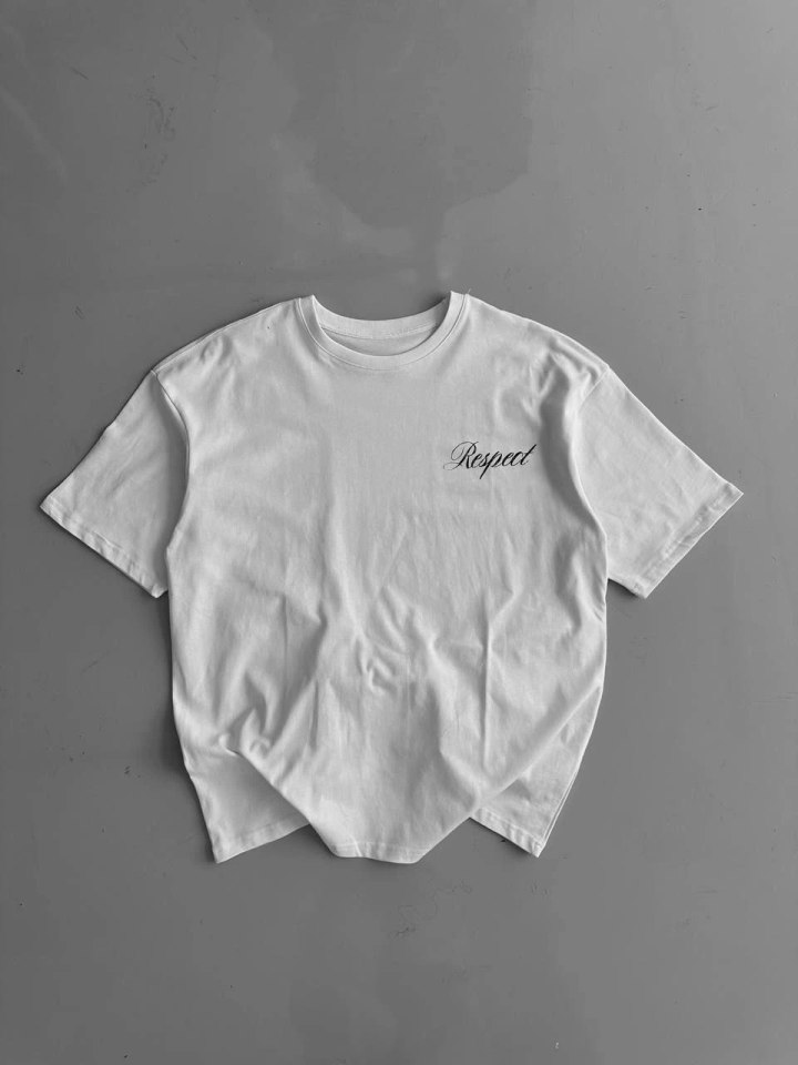Baskılı Oversize Bisiklet Yaka T-shirt