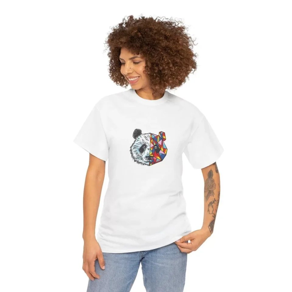 Unisex Bisiklet Yaka Baskılı T-Shirt