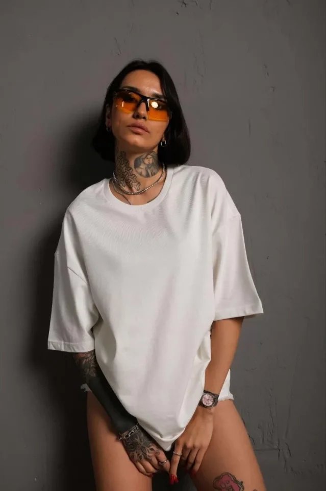 24/1 Düz A Kalite Oversize T-shirt
