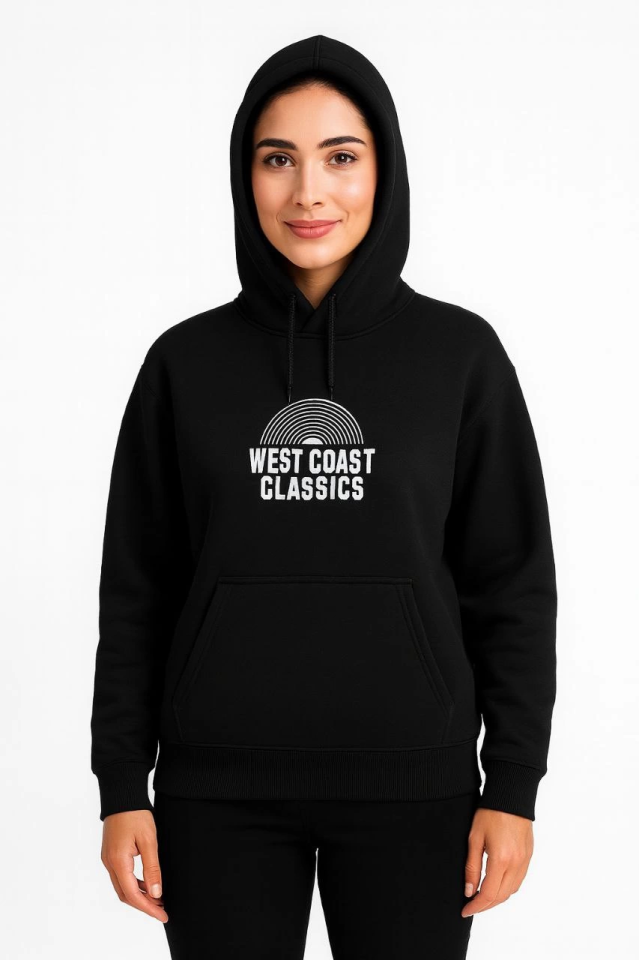 Üç İplik Kapüşonlu Ön Ve Arka Baskılı SweatShirt Hoodie