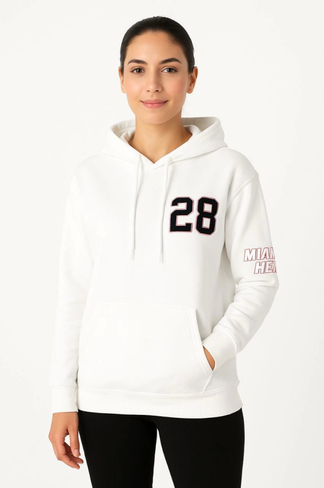 Üç İplik Kapüşonlu Ön Ve Arka Baskılı SweatShirt Hoodie